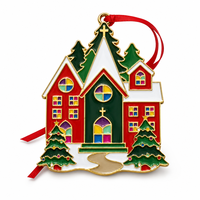 Ornement de Noël personnalisé en émail, décoration suspendue en métal, émail dur, cadeau de Noël pour sapin, décoration intérieure, vente en gros