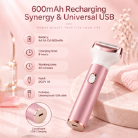 PRITECH Rasoir Électrique 4-en-1 pour Femme, Épilateur Facial, Tondeuse Maillot, Rasoir Sourcils Flexible, Indolore, Rechargeable USB