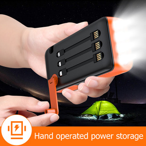 Batterie externe solaire 30000mAh avec générateur à manivelle, charge rapide 12W, 3 câbles intégrés, lampe torche LED, chargeur d'<span class=keywords><strong>urgence</strong></span> portable - Product Image 2