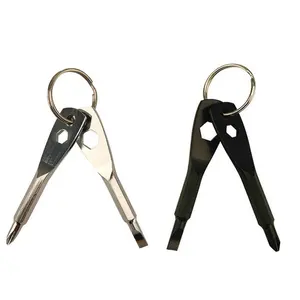 Portable Keychain Screwdriver 4-in-1 Multifunction Repair Tool Pocket Screwdriver Set with Phillips Slotted and Hex Wrench