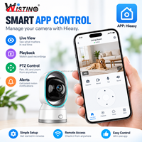 Caméra de surveillance intelligente Wi-Fi Wistino 3MP avec fonction d'appel vidéo et interphone pour bébé