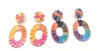 Agustina — boucles d'oreilles pendantes en raphia, bijoux colorés, style africain et bohème, faits à la main, pour femmes