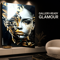 Impression d'art mural tendance Léopard Rose : Portrait Femme et Grand Chat pour Salon, Chambre, Hôtel – Décoration Contemporaine Audacieuse