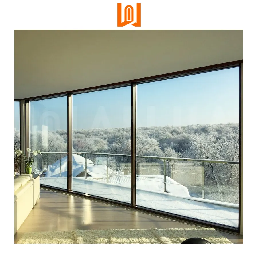 WANJIA Apartment Panoramic Picture Window Large Glass Window Floor To Ceiling Glass Fixed Window