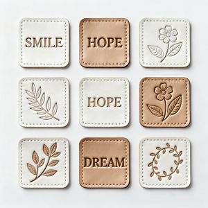 Custom Iron Debossed Soft Real Genuine <strong>Fake</strong> Leather Roll Clothing Self-Adhesive Hat Tags Jeans Repair Patches Private <strong>Brand</strong> - Product Image 4