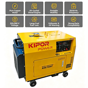 Generador Diésel Silencioso Kipor de 8Kva, Mini Compacto con Cubierta Insonorizada, para Pequeños Cafés, Tiendas en el <span class=keywords><strong>Centro</strong></span> de la Ciudad, Fuente de Energía de Emergencia - Product Image 2