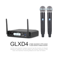 Meilleure Vente Système de Microphone Sans Fil Dynamique GLXD4 2 Canaux UHF, pour Karaoké Professionnel KTV Fête