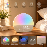 Réveil intelligent de table avec lumière d'aube, machine à bruit blanc pour le sommeil, 30 sons de sommeil, pour la maison et la table de chevet, OEM ODM personnalisé