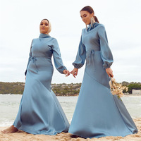 Abaya en gros pour femmes, robe musulmane, vêtements turcs, couleur unie, grande taille, robe à nouer, Abaya de Dubaï