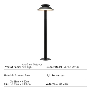 Lampadaire d'extérieur en acier inoxydable, style nordique, pour villa, <span class=keywords><strong>jardin</strong></span>, allée, éclairage décoratif, étanche, LED, forme champignon, <span class=keywords><strong>lampe</strong></span> <span class=keywords><strong>de</strong></span> pelouse - Product Image 2