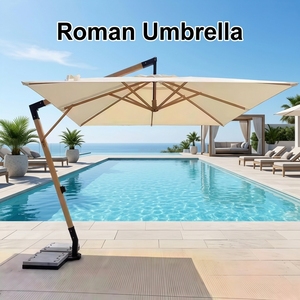 Parasol cantilever double rectangulaire de type banane, pour extérieur, terrasse et bord de piscine - Product Image 2