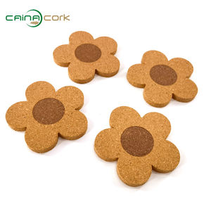 Sous-verre en liège en forme de fleur, mignon et économique, pour sublimation, isolation thermique des boissons, vente en gros directe usine - Product Image 5