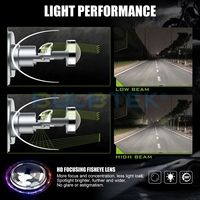 Projecteur LED haute puissance BULBTEK AM04S 130W 7800LM avec ventilateur H4 H7 H11 9005 9006 9012 Double CANBUS Bi LED Lentille de projecteur de phare