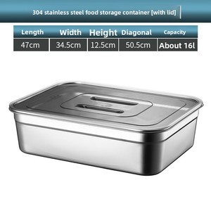 Boîte de conservation <span class=keywords><strong>alimentaire</strong></span> rectangulaire en acier inoxydable 304 avec couvercle, boîte à lunch hermétique pour le stockage des fruits et des aliments - Product Image 6