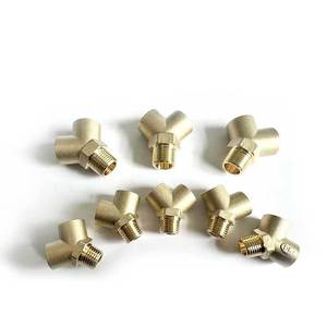 Nissin Y Type Brass Tee NPT14 NPT38 Internal External Thread Air Water Pipe Connector - Product Image 2