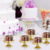 Support à cupcakes miniatures avec couvercle transparent, plateau de présentation de desserts au chocolat, décoration de fête de mariage, anniversaire d'enfants