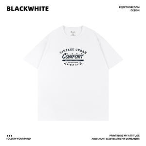 T-shirt en coton noir et blanc pour hommes, manches courtes, taille L, jersey respirant, fabriqué en Chine Q39 - Product Image 4