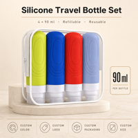 Accessoires de voyage personnalisés à marque privée, ensemble de sacs de voyage, ensemble de bouteilles de voyage en silicone pour les voyages d'affaires, équipement de camping