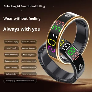 Nouvelle bague connectée 2026 avec écran couleur, contrôle tactile, télécommande TikTok, tourne-page, moniteur de fréquence cardiaque et de sommeil – Idéale pour un cadeau - Product Image 1