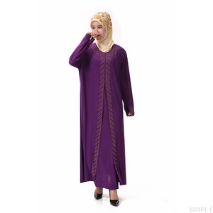 Dropshipping/Stock Disponible/Venta al por Mayor/OEM Túnica Musulmana de Algodón con Pedrería y Encaje para Mujer, Vestido Islámico para la Oración - Product Image 5