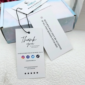 Tùy Chỉnh Tái Chế Giấy Đu Giá <span class=keywords><strong>Tag</strong></span> Thân Thiện Với Môi Quần Áo Treo Thẻ Với Chuỗi Cho Quần Áo Tái Chế Sang Trọng Hangtag - Product Image 4