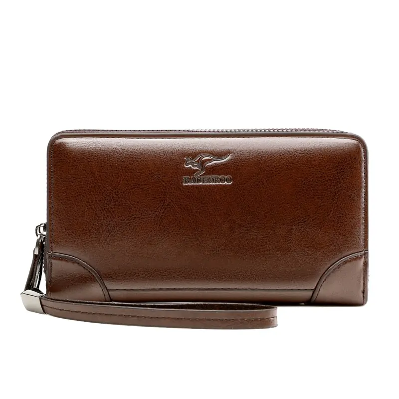 2022 men's wallet new PU leather clutch bag single zipper men's long clutch bag