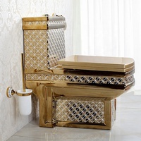 Toilette design de luxe, livraison gratuite, toilettes, couleur or, avec revêtement en céramique, salle de bains