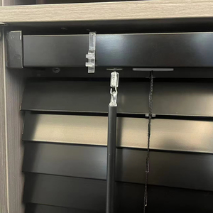 Persianas Horizontales de Imitación Madera Negras de Lujo de 2 Pulgadas, Inalámbricas, Impermeables, Diseño Moderno para Baño o <span class=keywords><strong>Comedor</strong></span> - Product Image 1