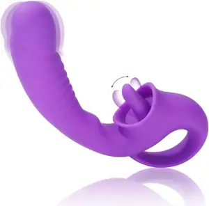 Groothandel Likken Dildo Vibrerende Tong Sex Speelgoed Tong Vibrator 2 In 1 Tepel Clitoralis Lickingvibrator Voor Vrouwen Paar