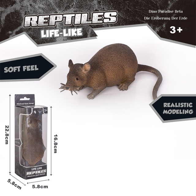 Environmentally Friendly Soft Material Reptilia Animals Series Model Sticky Rubber Plastic Mouse Toy for Sale