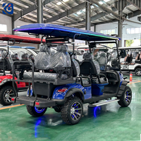 Voiturette de golf électrique homologuée CAMP 72V 5KW 6 places avec batterie au lithium, tout-terrain, de luxe, pour les communautés et les visites urbaines