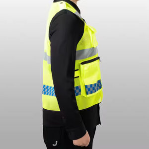 سترة عاكسة متعددة الجيوب مع شبكة بولي كلوريد الفينيل تنفس مرحبا فيس البناء ملابس السلامة المرورية للمشاريع الليلية شعار مخصص - Product Image 3