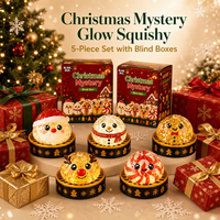 Jouet Squishy en forme de chignon de Noël - Jouet anti-stress en caoutchouc emballé dans une boîte - Cadeau pour les 14 ans et plus