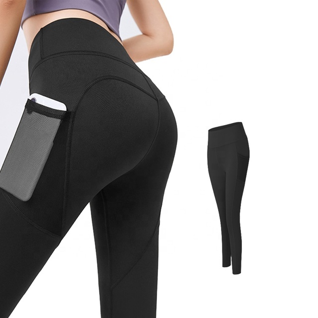 Wholesale High Waist Tummy Control Leggings With Pockets Seamless Active Wear Gym Yoga Pants Leggings for Women