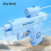 Pistolet à eau créatif double face inversé en plastique bleu, jouet de farce unisexe, mini pulvérisateur d'eau pour la plage, jeu aquatique estival, bataille d'eau
