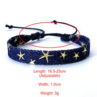 Bracelet en denim tissé Simplicity Star pour hommes et femmes, nouveau bracelet tendance pour couples et meilleurs amis, bijoux
