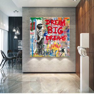 Banksy Pop Street Art Dream Posters And Prints Animals Graffiti Art Canvas Paintings Wall Art Pictures for Home Decor (No Frame)