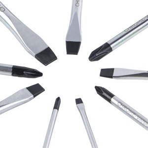 Professional <b>Screwdriver</b> Set 9pcs Cross Phillips Chrome Vanadium Steel Anti-Slip Handle Industrial Grade - Product Image 1