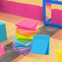 Blocs-notes autocollants multicolores, blocs-notes mémo unis arc-en-ciel néon, marque-pages amovibles pour fournitures de bureau et scolaires