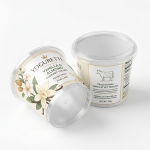 Emballage en plastique jetable <span class=keywords><strong>pour</strong></span> crème glacée à emporter, gobelet à yaourt à double couche en PP avec couvercles <span class=keywords><strong>pour</strong></span> smoothie, salade, jus, fruits - Product Image 5