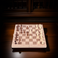 Jeu d'échecs en bois international de luxe avec logo personnalisé pour jeu de société
