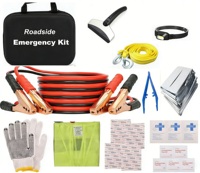 Kit d'urgence automobile ultime pour la survie en extérieur : sangle de remorquage, grattoir à glace, phare, démarreur de secours triangulaire, assistance routière