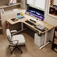 BEISIJIE Table d'angle réglable en hauteur bureau d'ordinateur bureau debout en forme de L