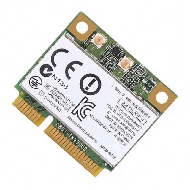 For Atheros AR9382 AR5BHB116 Half Mini PCI Express Wireless WLAN WIFI Card 2.4G PCI-E WiFi Network Card for Win 7/8/8.1/10/Linux