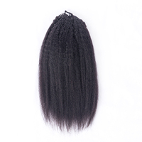 Extensions de cheveux en plumes 100% naturelles non traitées, pointes lisses et crépues, cheveux humains pour tressage, plumes crépues épaisses, extensions de cheveux au crochet