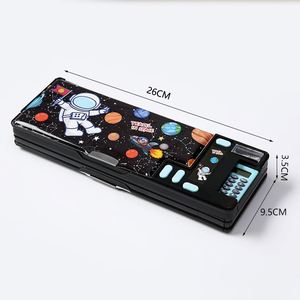 Estuche Escolar Multifuncional de Plástico con Diseño de Astronauta Kawaii, Cierre Magnético, Impresión Digital para Niños - Product Image 1