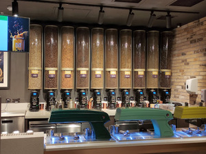 Grandi Silos da Parete in Rame per Caffè in Grani con Dispenser, Tramoggia di Stoccaggio e Macinacaffè per Esposizione in Negozi di Caffè e Tè - Product Image 6
