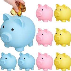 กระปุกออมสินรูปหมูน่ารัก ทำจากพีวีซีไวนิล ไม่แตกหัก ของเล่นเด็ก กระปุกใส่เหรียญการ์ตูนรูปหมู กล่องเก็บเงินเด็ก ของขวัญเด็ก ตกแต่งบ้าน - Product Image 1