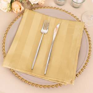 Serviette de table en satin rayée avec bande tonale pour les projets hôteliers en gros, les groupes de restaurants et les fournitures hôtelières - Product Image 1