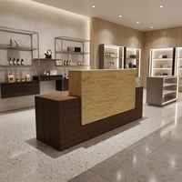 Comptoir de réception moderne en cuir blanc avec armoire de rangement, comptoir carré pour salon de manucure, design épuré pour bureau et salon